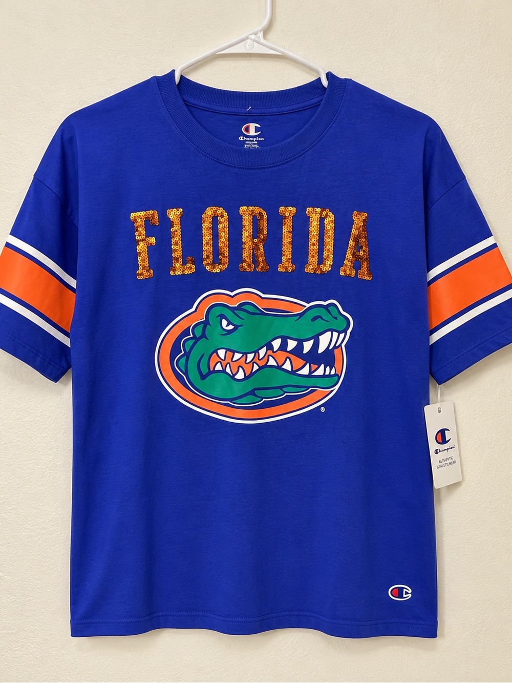 Champion Royal Blue Florida Gators Sequin Logo Tee